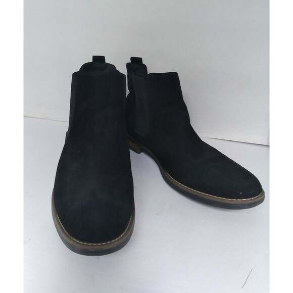 Classic Black Suede Chelsea Boots with Contrast Stitching and Elastic‎ Gores - Picture 8 of 8